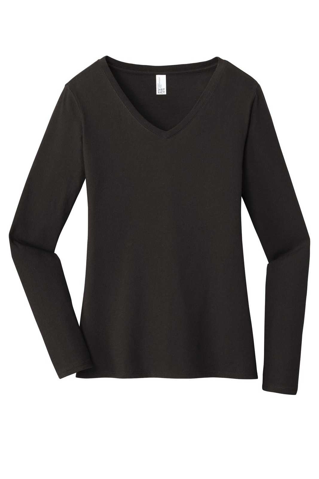 District DT6201 Women&#39;s Very Important Tee Long Sleeve V-Neck - Black - HIT a Double - 5