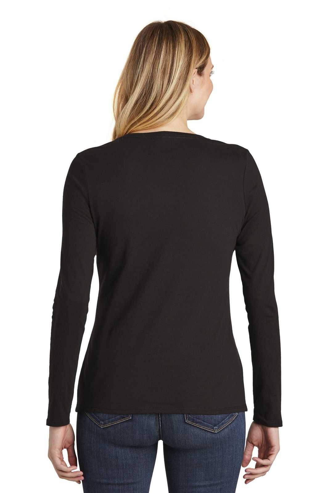 District DT6201 Women's Very Important Tee Long Sleeve V-Neck - Black - HIT a Double - 1
