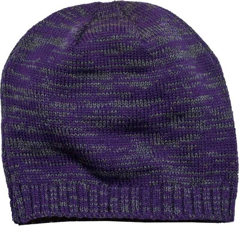 District DT620 Spaced-Dyed Beanie DT620Purple Charcoal - HIT a Double - 1