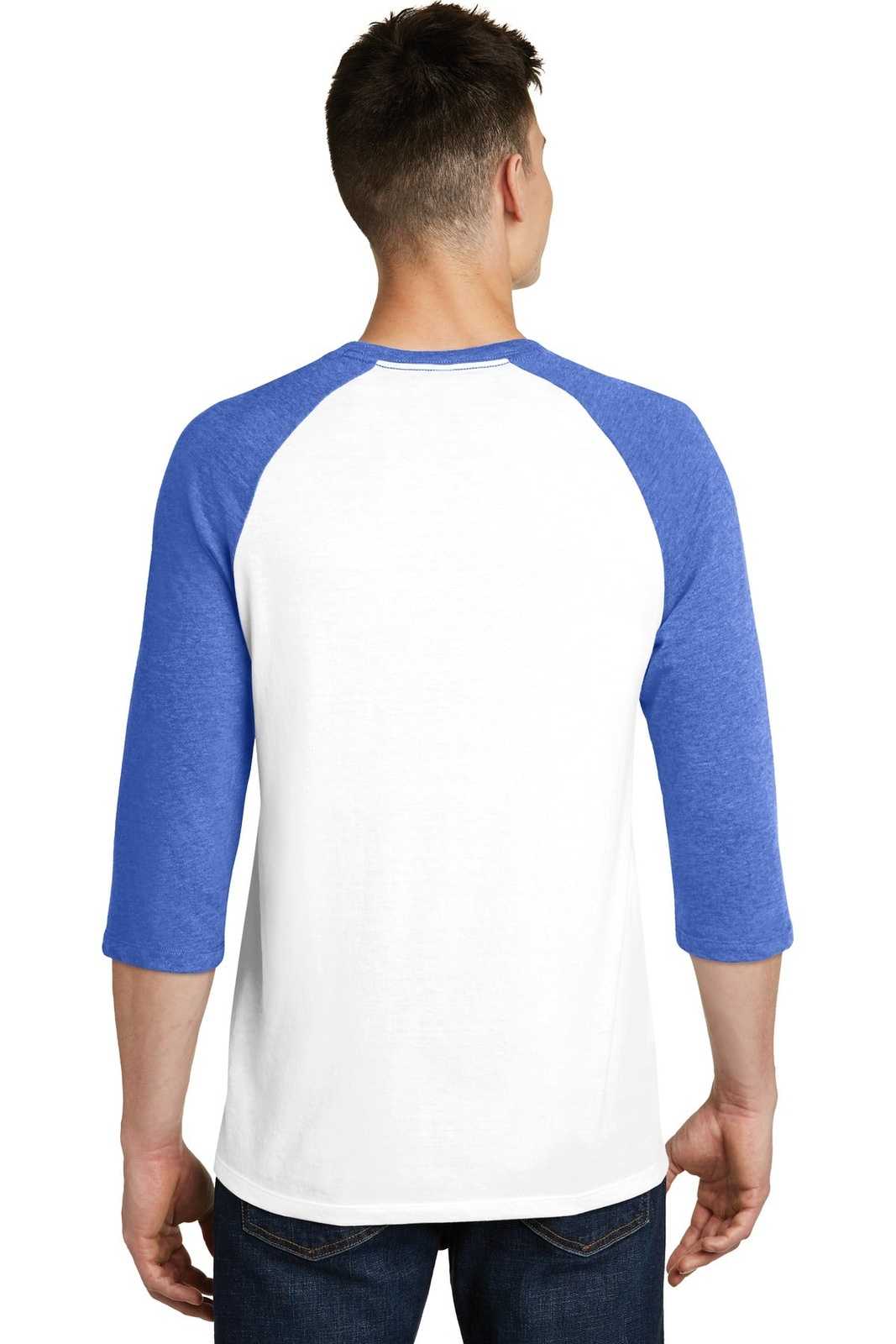 District DT6210 Very Important Tee 3/4-Sleeve Raglan - Royal Frost White - HIT a Double - 2
