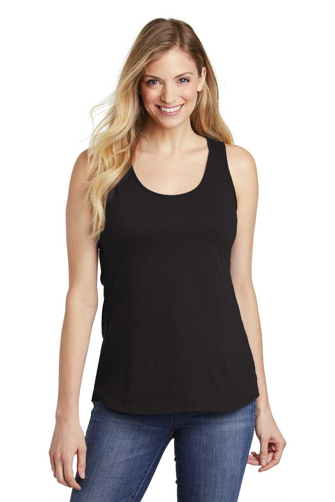 District DT6302 Women's V.I.T. Gathered Back Tank - Black - HIT a Double - 1