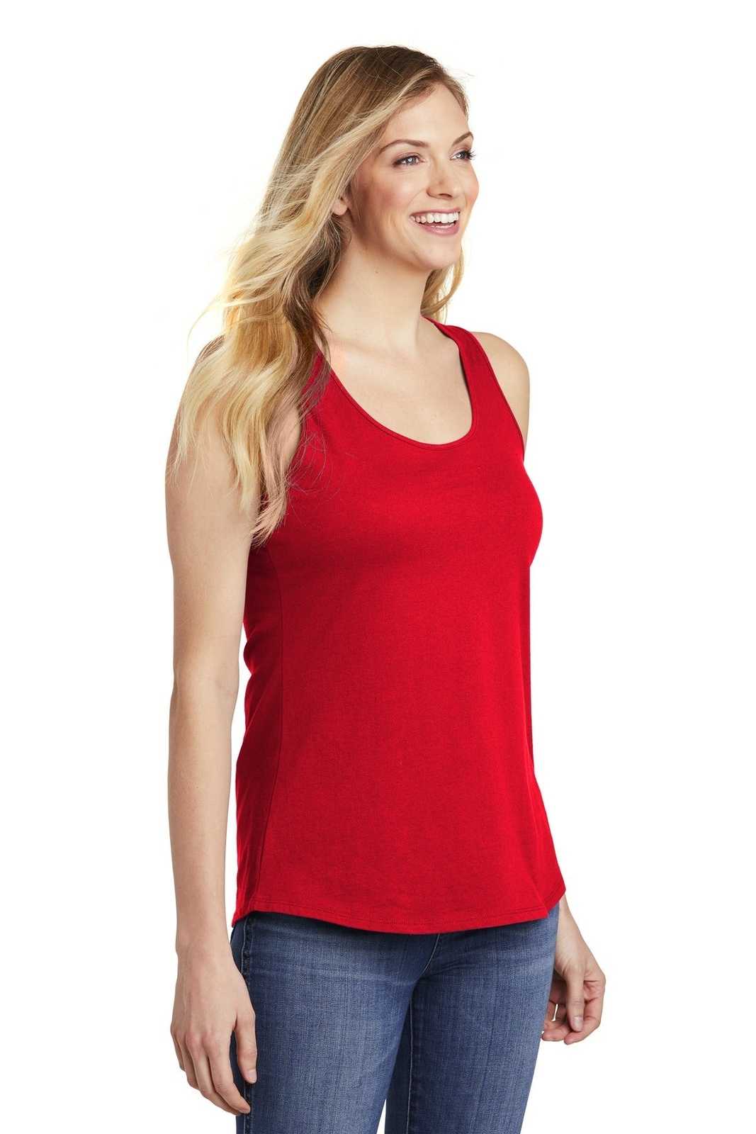District DT6302 Women&#39;s V.I.T. Gathered Back Tank - Classic Red - HIT a Double - 4