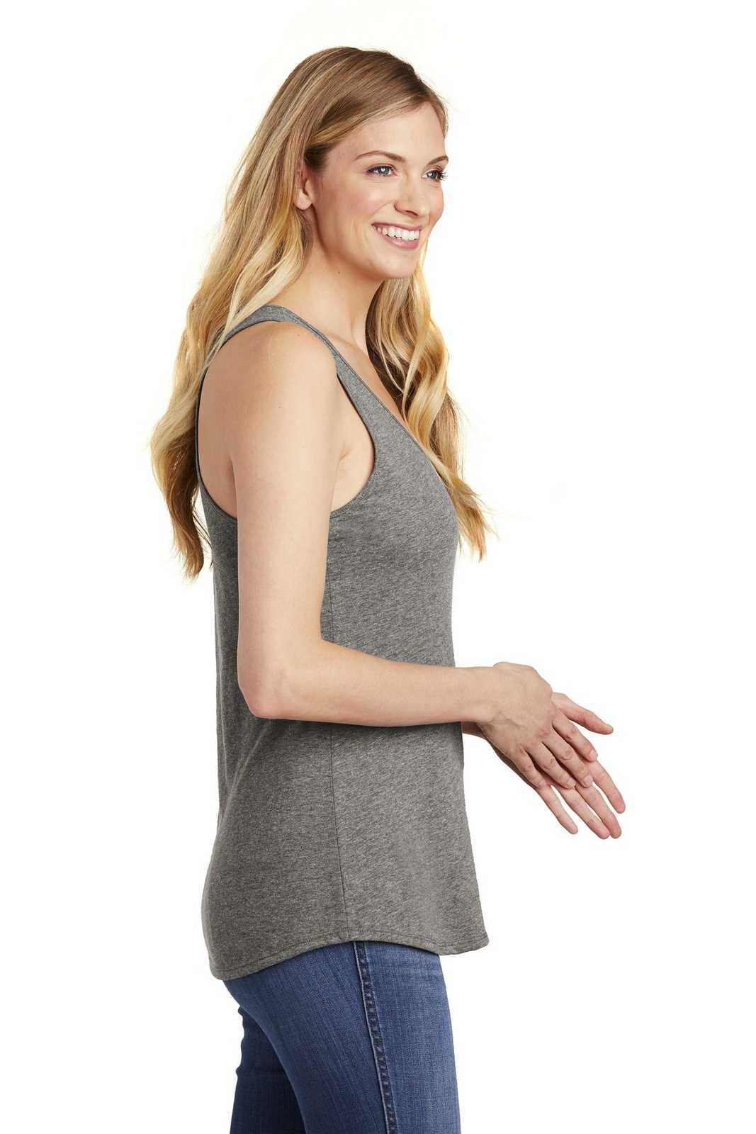 District DT6302 Women&#39;s V.I.T. Gathered Back Tank - Gray Frost - HIT a Double - 3