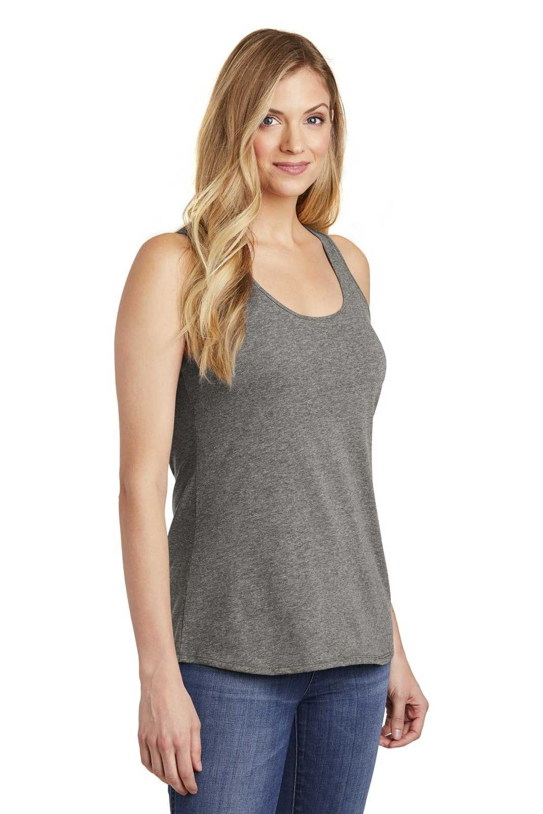 District DT6302 Women&#39;s V.I.T. Gathered Back Tank - Gray Frost - HIT a Double - 4