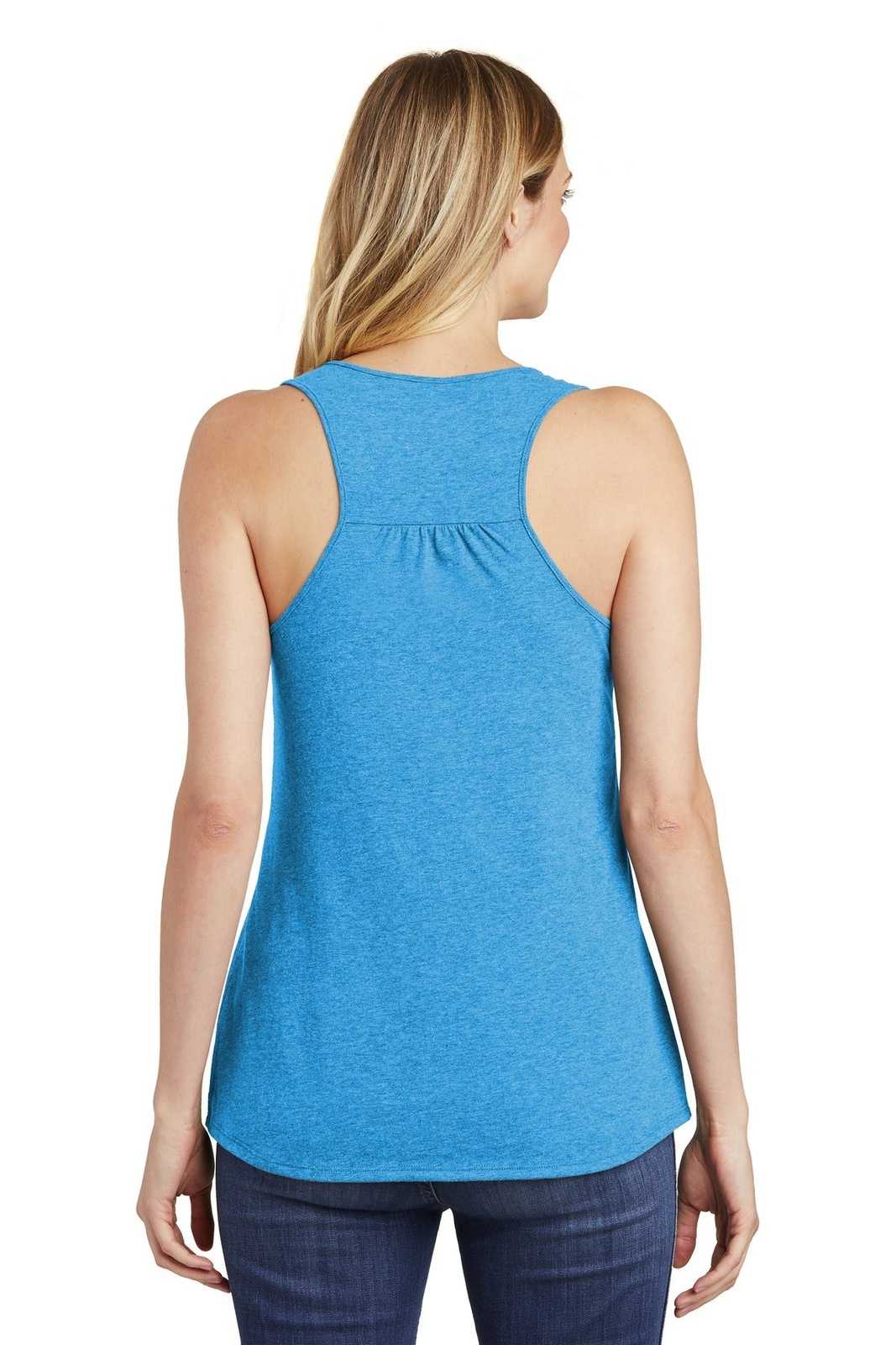 District DT6302 Women's V.I.T. Gathered Back Tank - Heathered Bright Turquoise - HIT a Double - 1