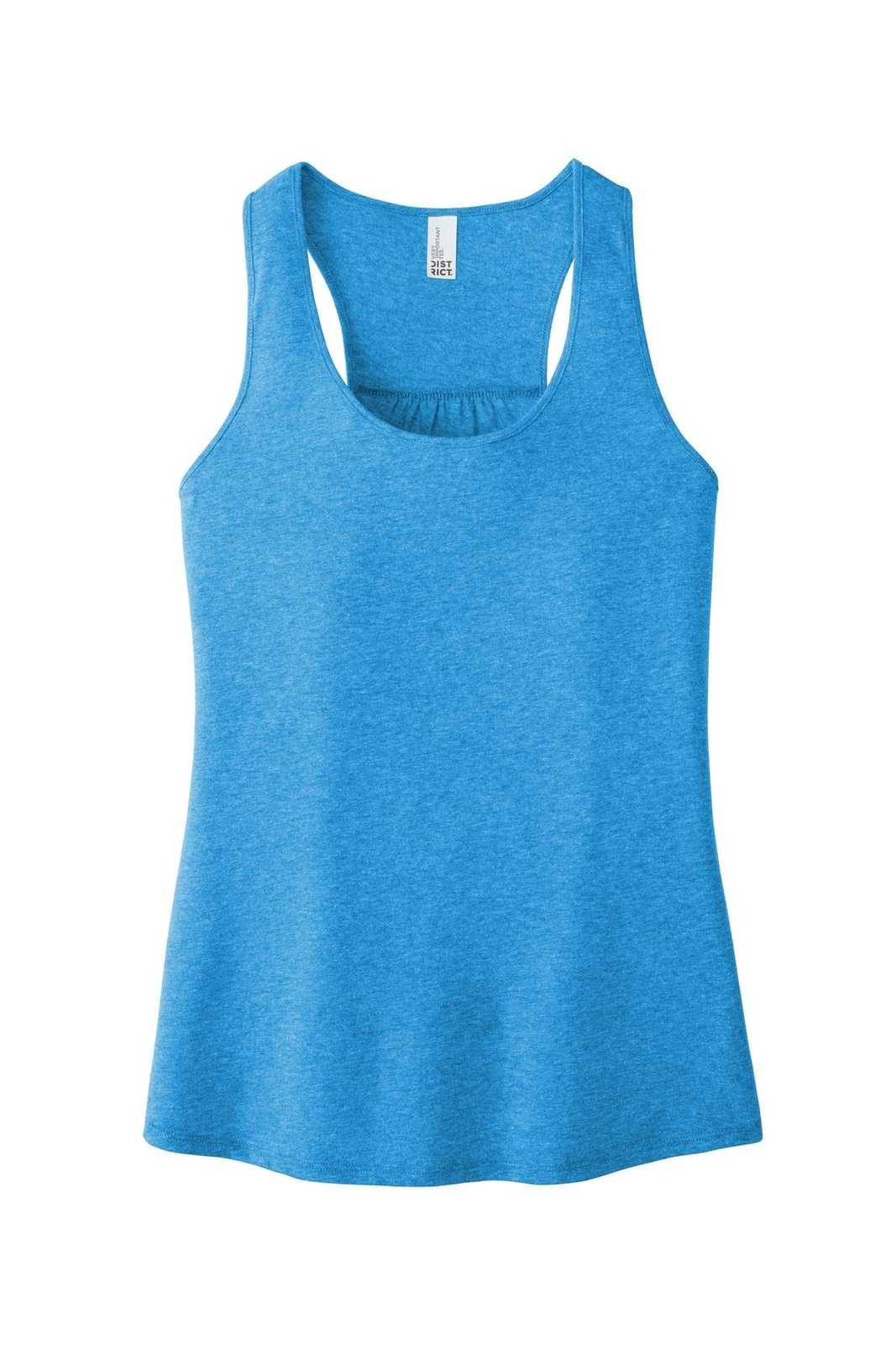 District DT6302 Women&#39;s V.I.T. Gathered Back Tank - Heathered Bright Turquoise - HIT a Double - 5