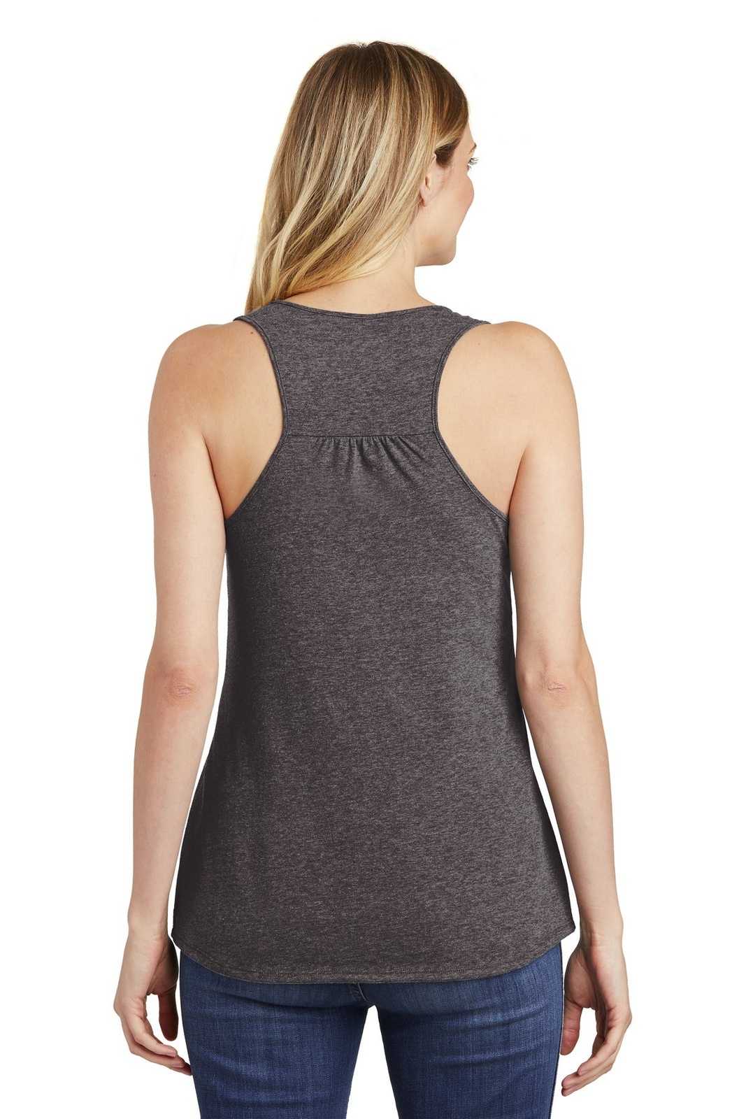 District DT6302 Women&#39;s V.I.T. Gathered Back Tank - Heathered Charcoal - HIT a Double - 2