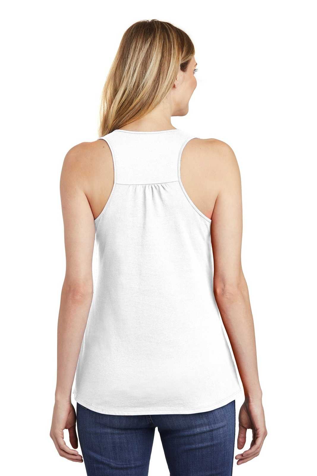 District DT6302 Women's V.I.T. Gathered Back Tank - White - HIT a Double - 1