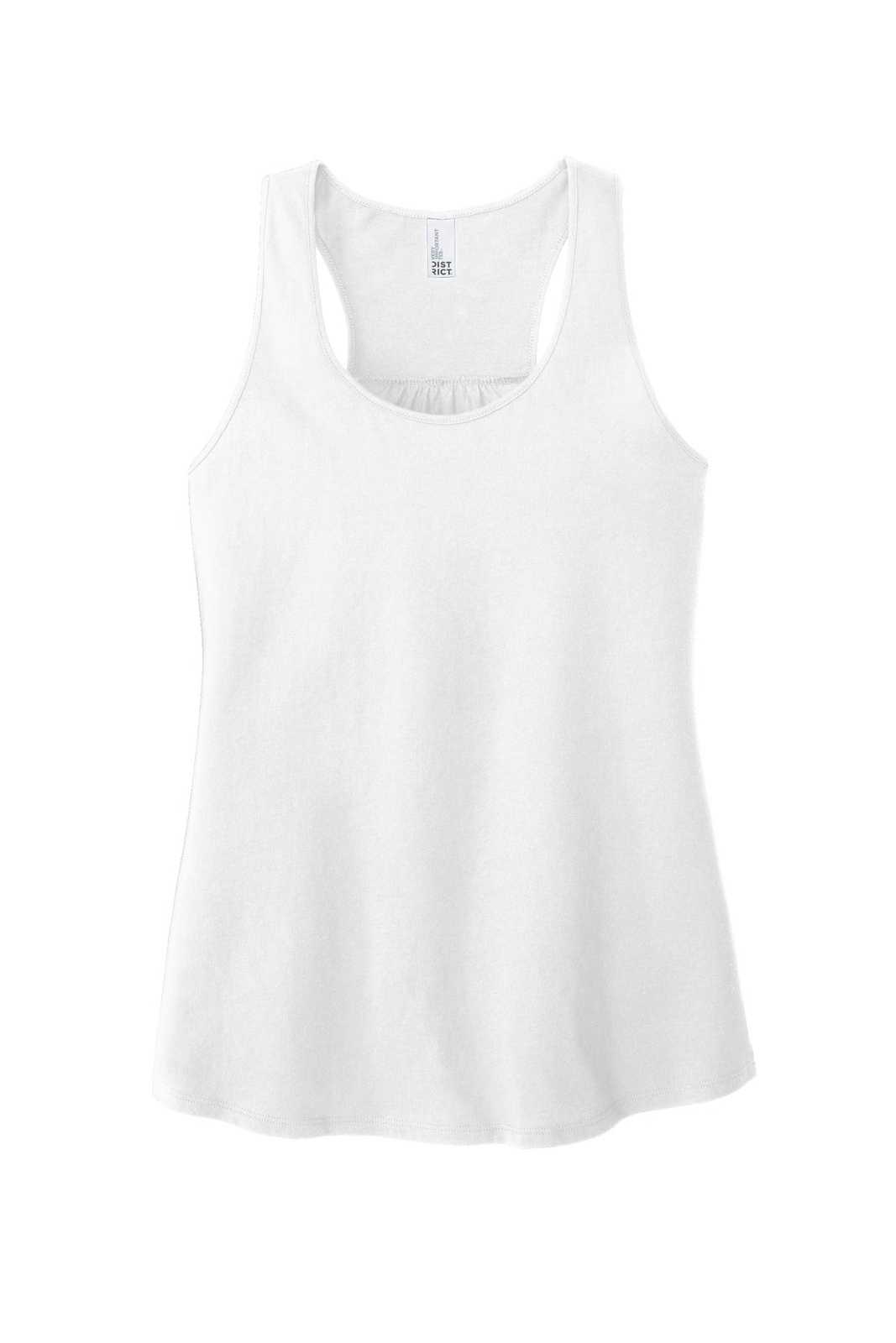 District DT6302 Women&#39;s V.I.T. Gathered Back Tank - White - HIT a Double - 5