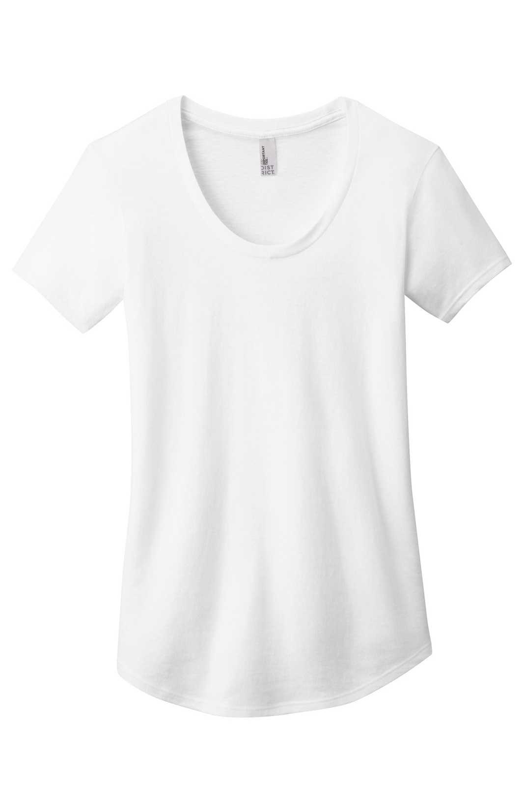 District DT6401 Women&#39;s Fitted Very Important Tee Scoop Neck - White - HIT a Double - 5
