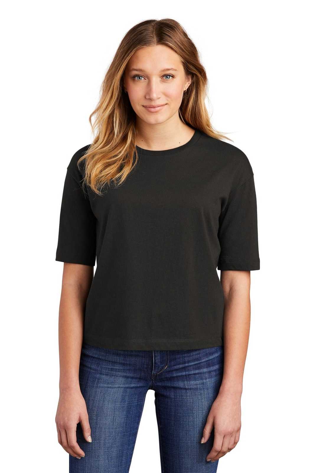 District DT6402 Women&#39;s V.I.T. Boxy Tee - Black - HIT a Double - 1