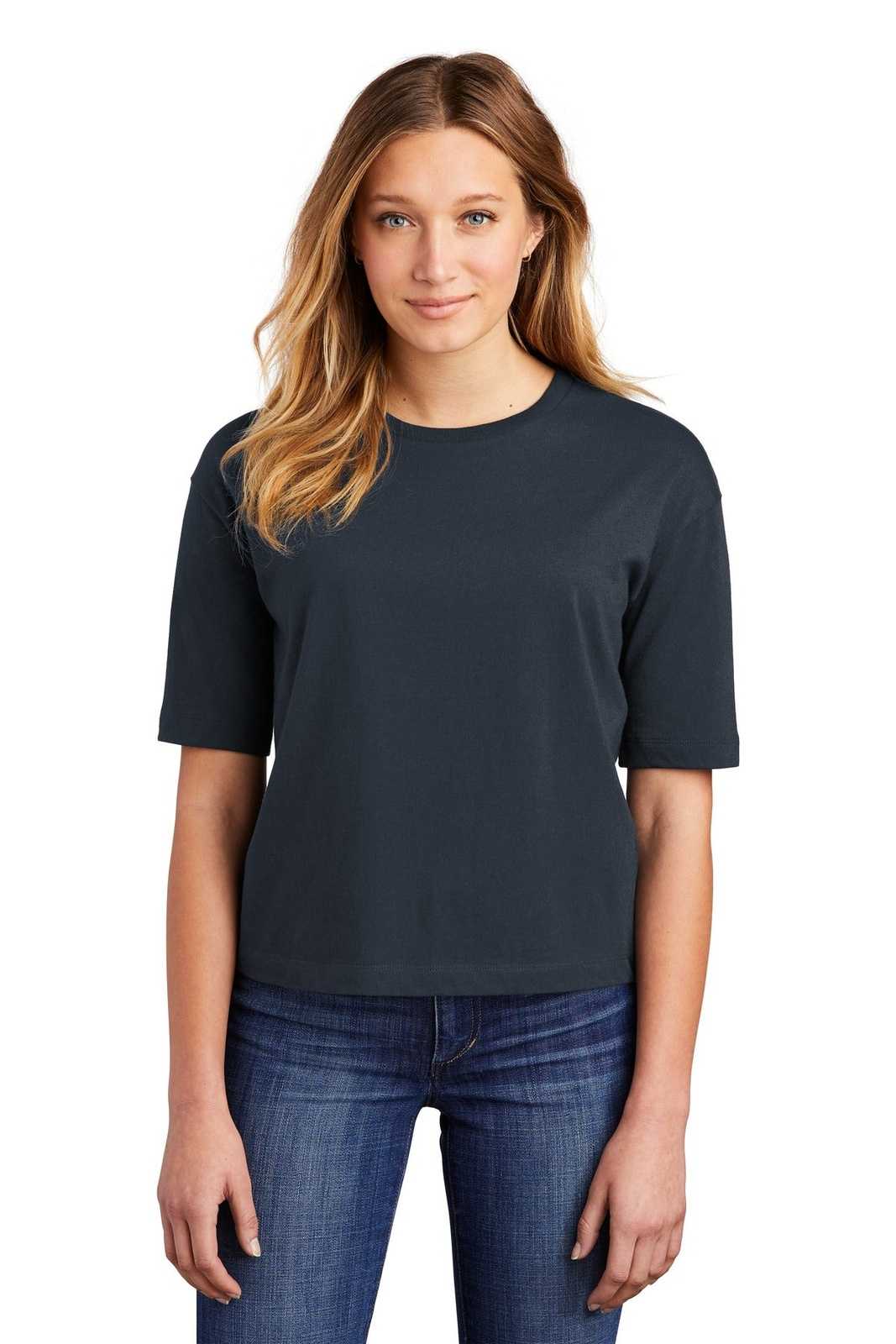 District DT6402 Women's V.I.T. Boxy Tee - New Navy - HIT a Double - 1