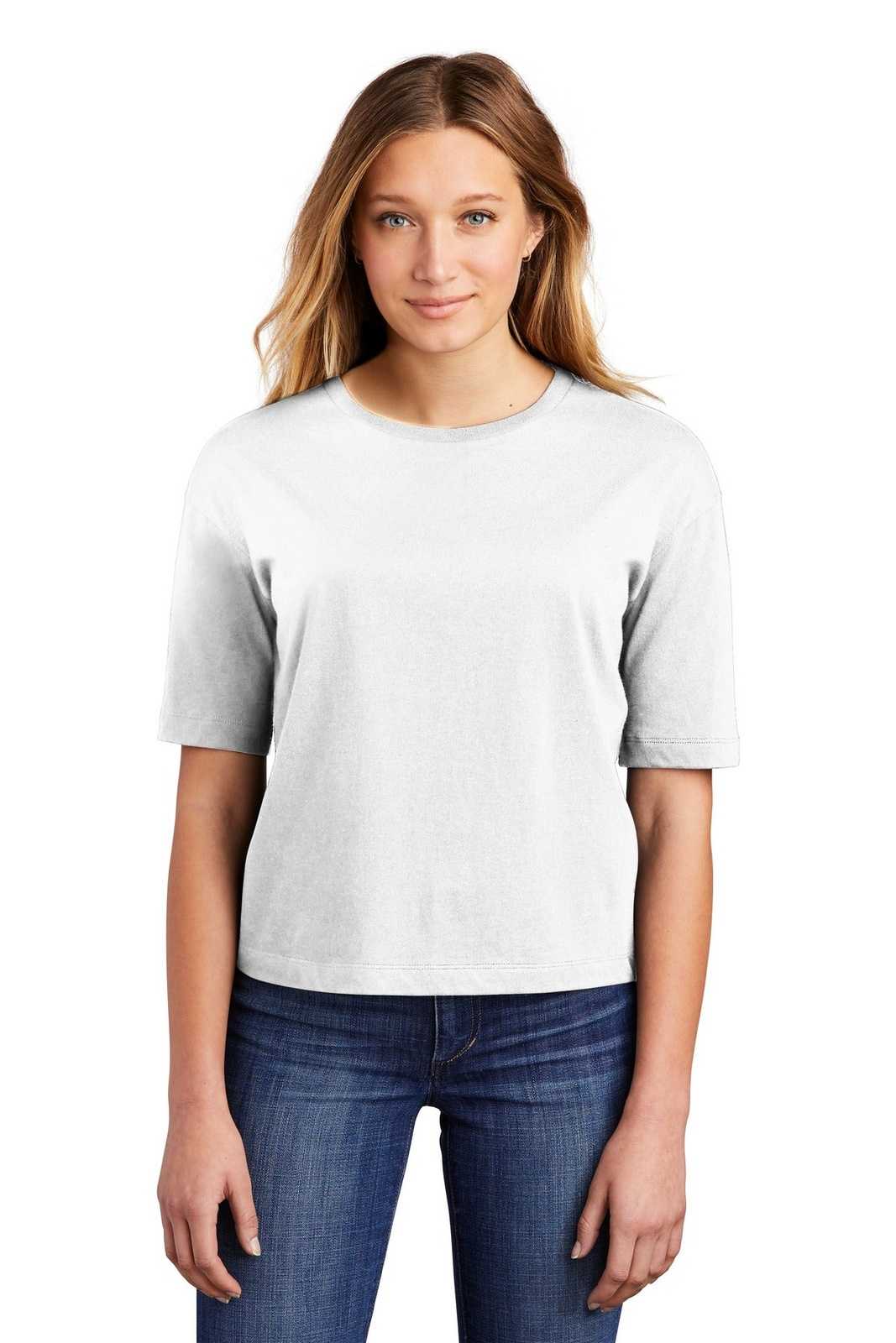 District DT6402 Women's V.I.T. Boxy Tee - White - HIT a Double - 1