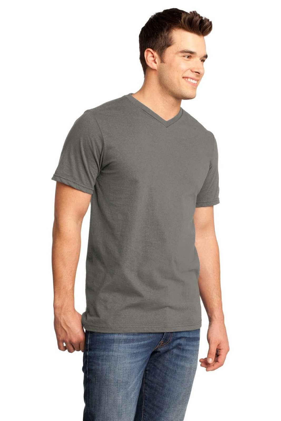 District DT6500 Very Important Tee V-Neck - Gray - HIT a Double - 4