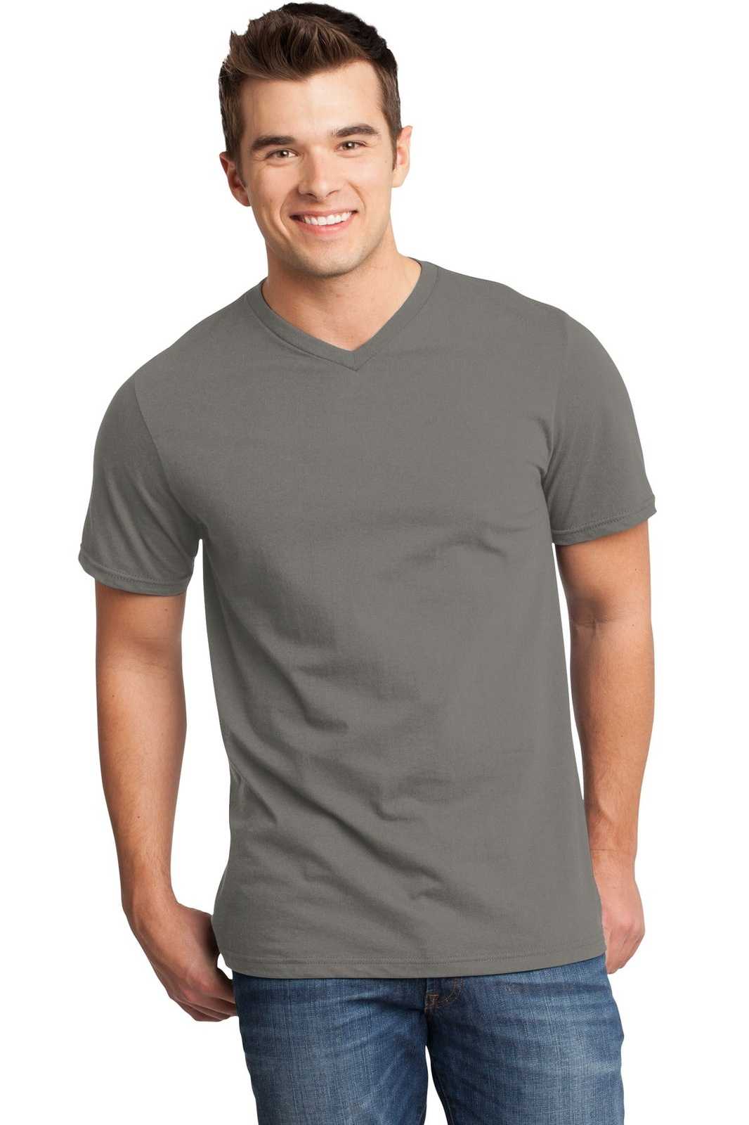 District DT6500 Very Important Tee V-Neck - Gray - HIT a Double - 1