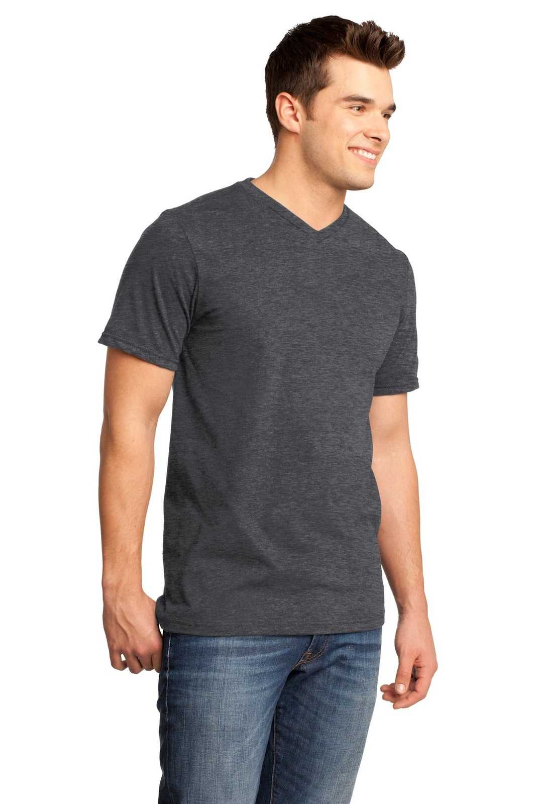 District DT6500 Very Important Tee V-Neck - Heathered Charcoal - HIT a Double - 4