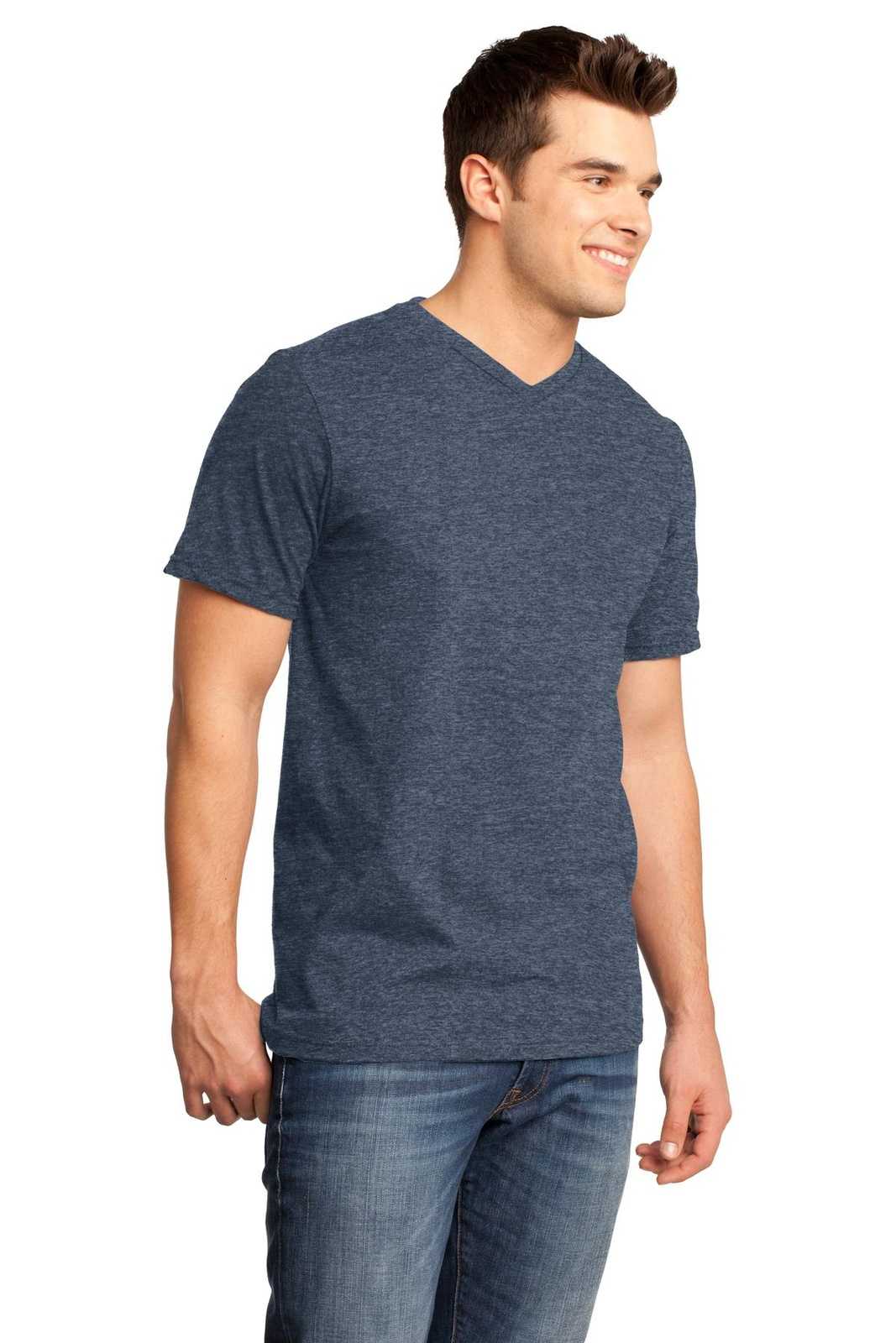 District DT6500 Very Important Tee V-Neck - Heathered Navy - HIT a Double - 4