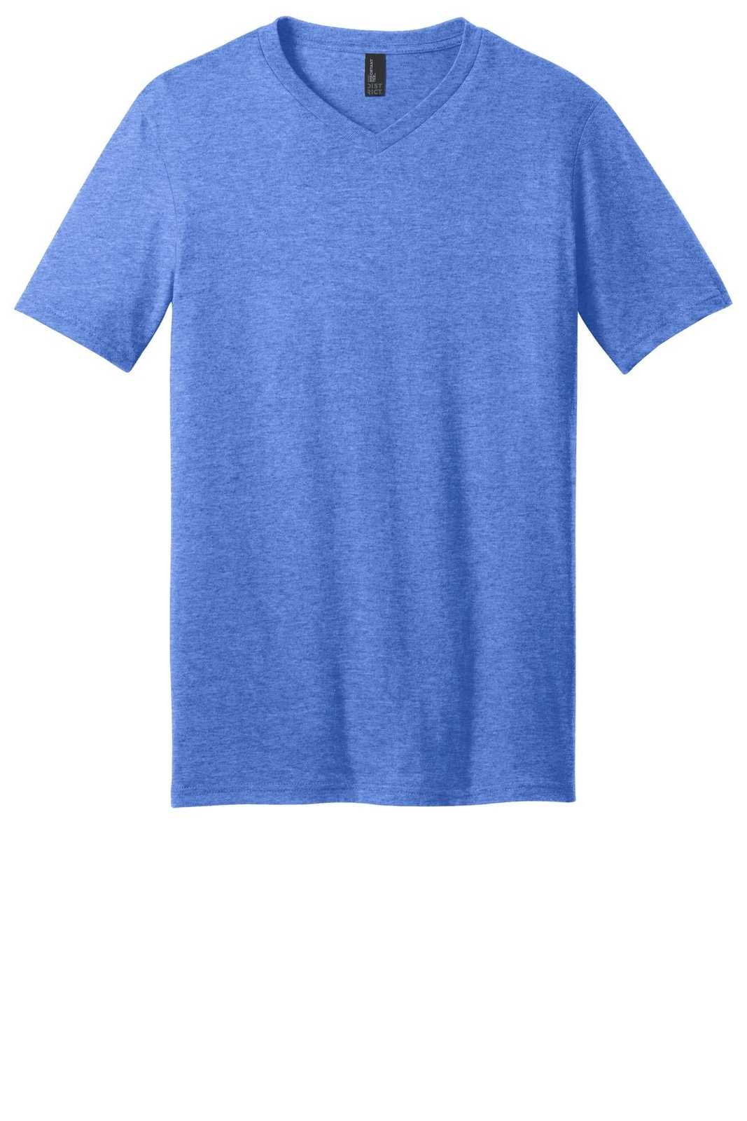 District DT6500 Very Important Tee V-Neck - Heathered Royal - HIT a Double - 5