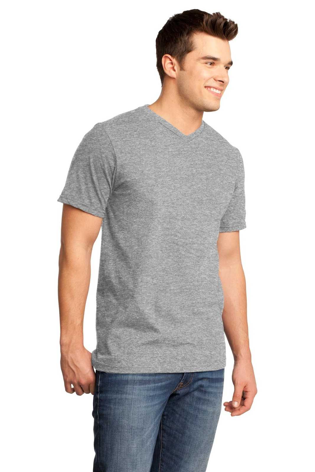 District DT6500 Very Important Tee V-Neck - Light Heather Gray - HIT a Double - 4