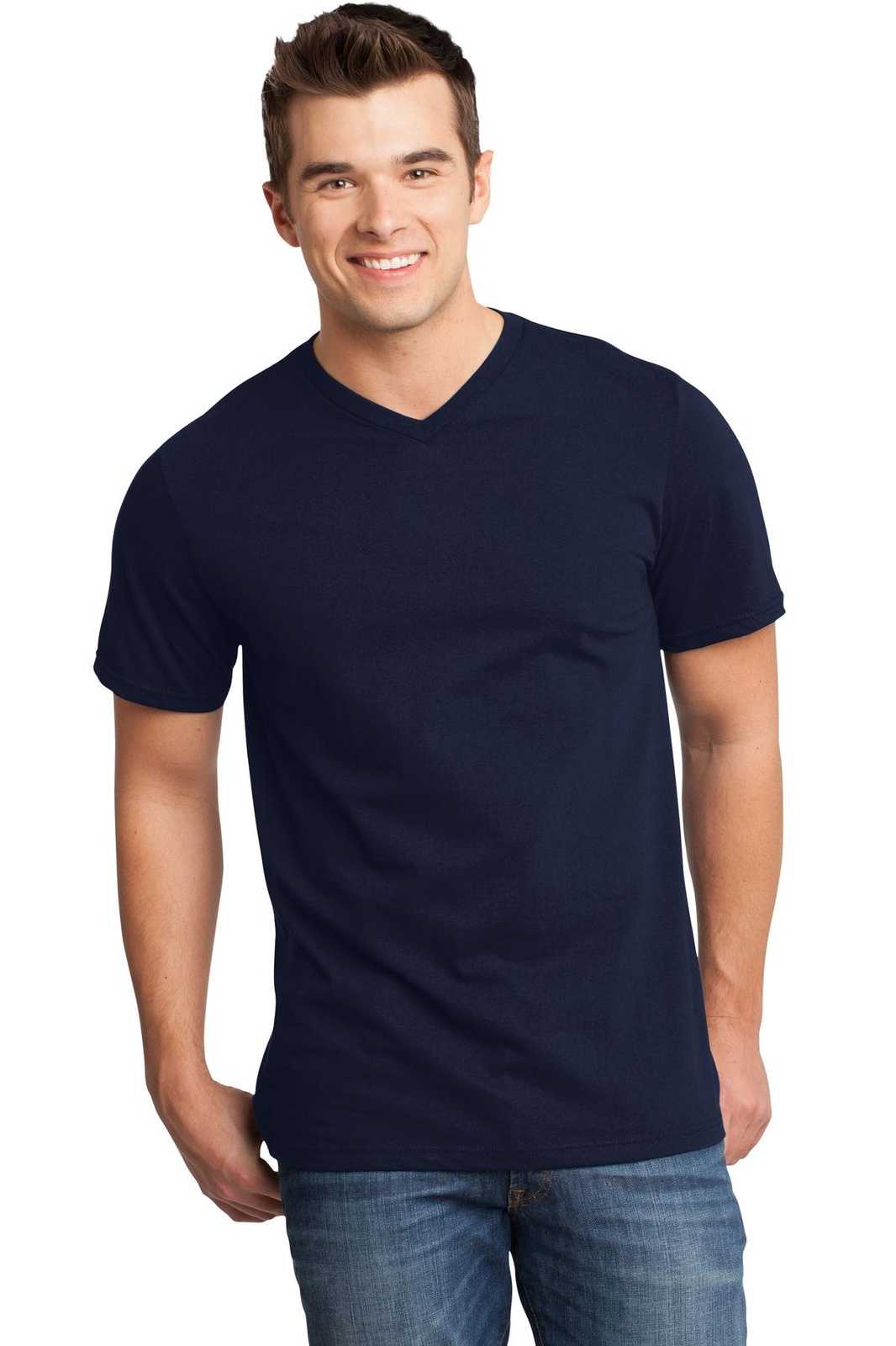 District DT6500 Very Important Tee V-Neck - New Navy - HIT a Double - 1