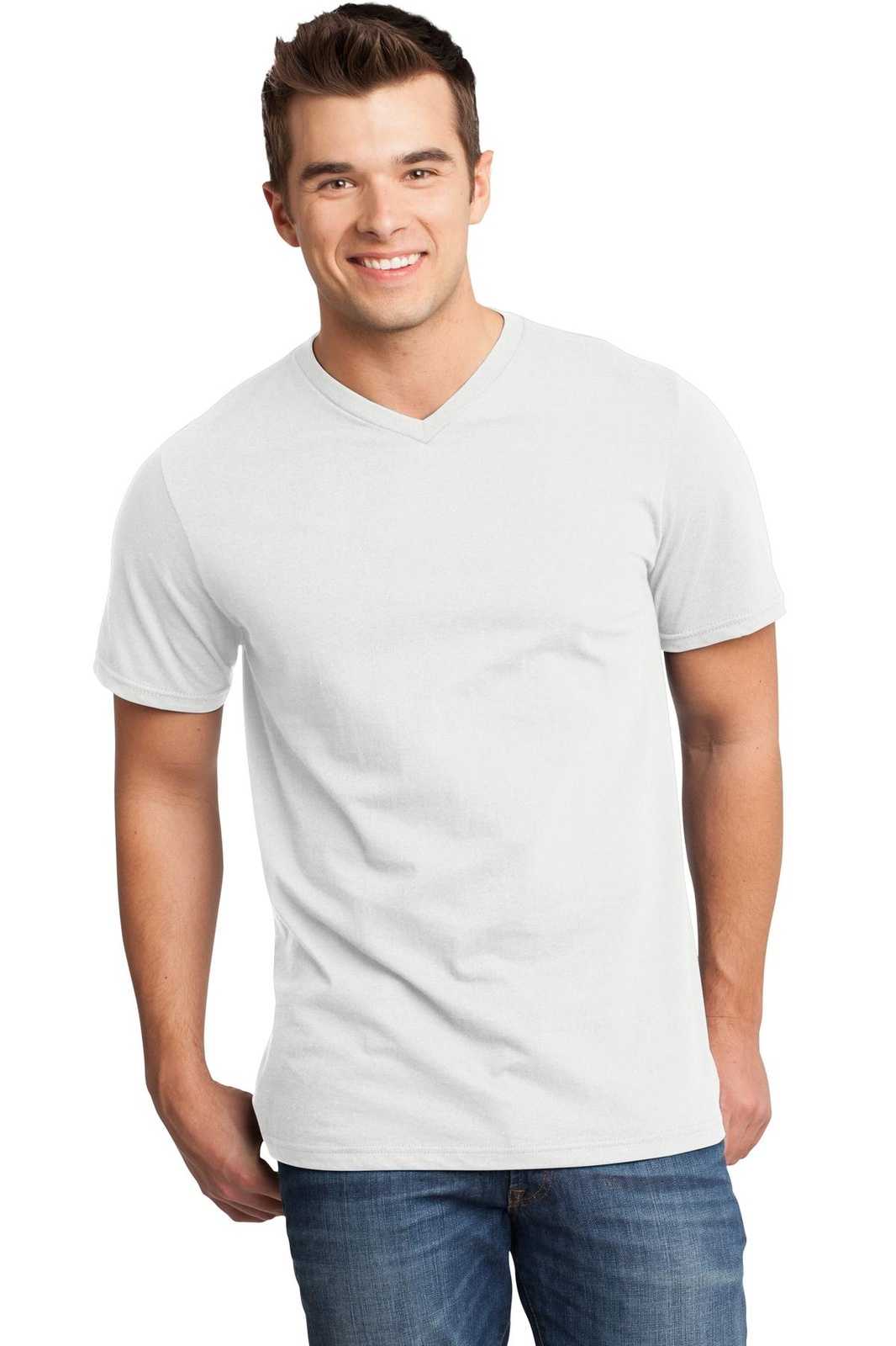 District DT6500 Very Important Tee V-Neck - White - HIT a Double - 1
