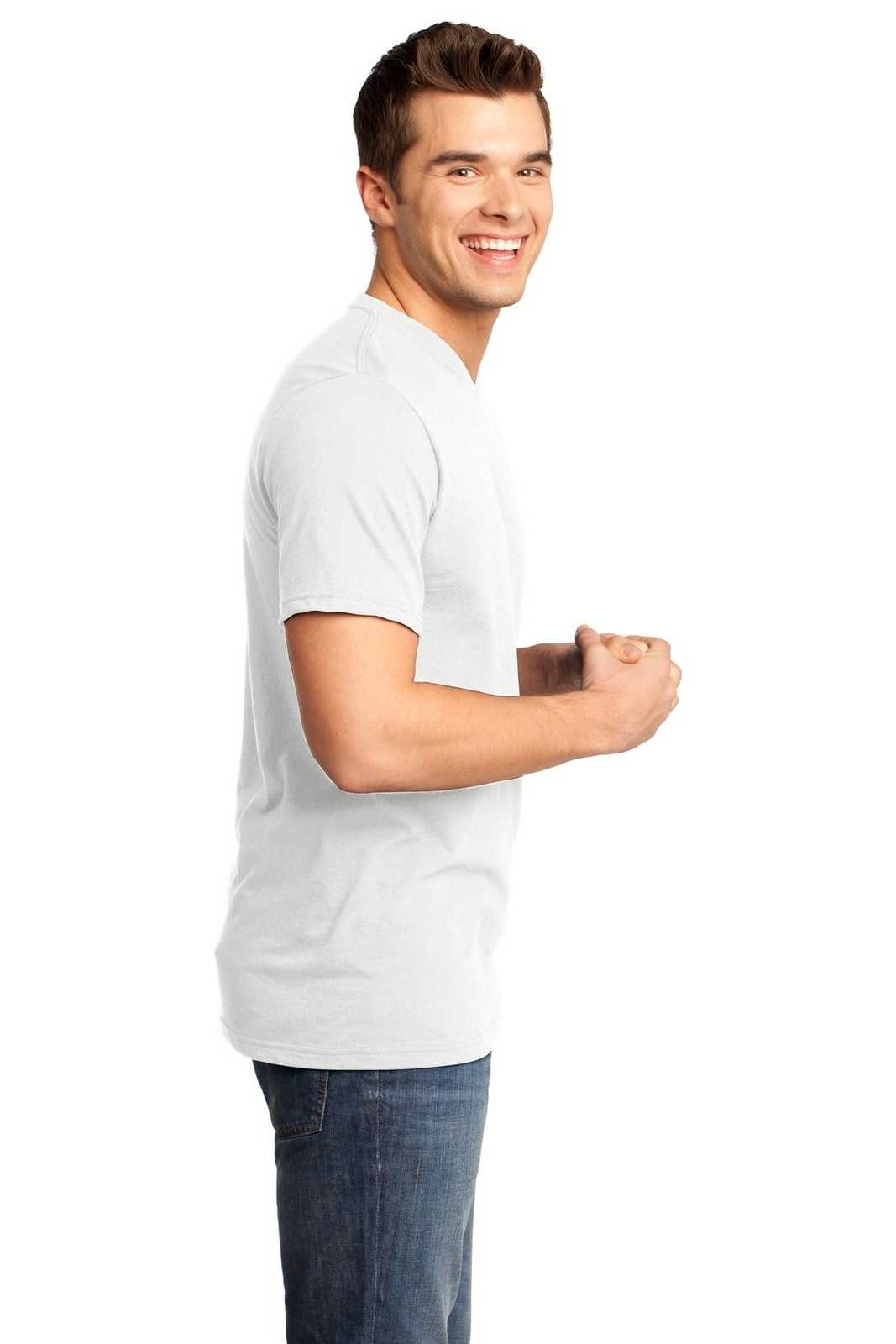 District DT6500 Very Important Tee V-Neck - White - HIT a Double - 3