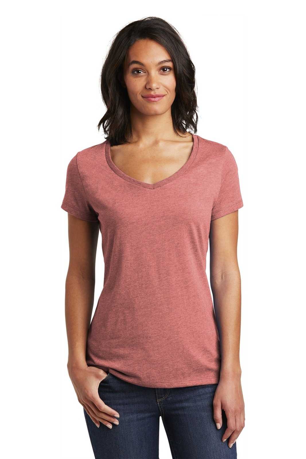 District DT6503 Women&#39;s Very Important Tee V-Neck - Blush Frost - HIT a Double - 1