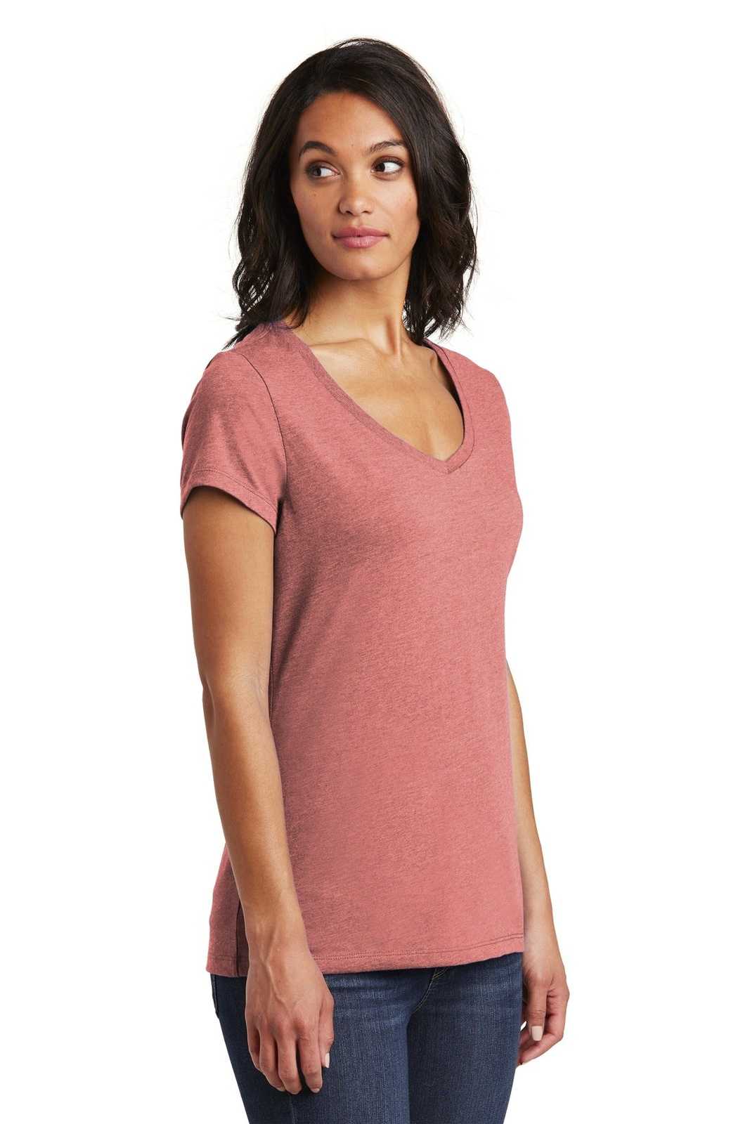 District DT6503 Women&#39;s Very Important Tee V-Neck - Blush Frost - HIT a Double - 4