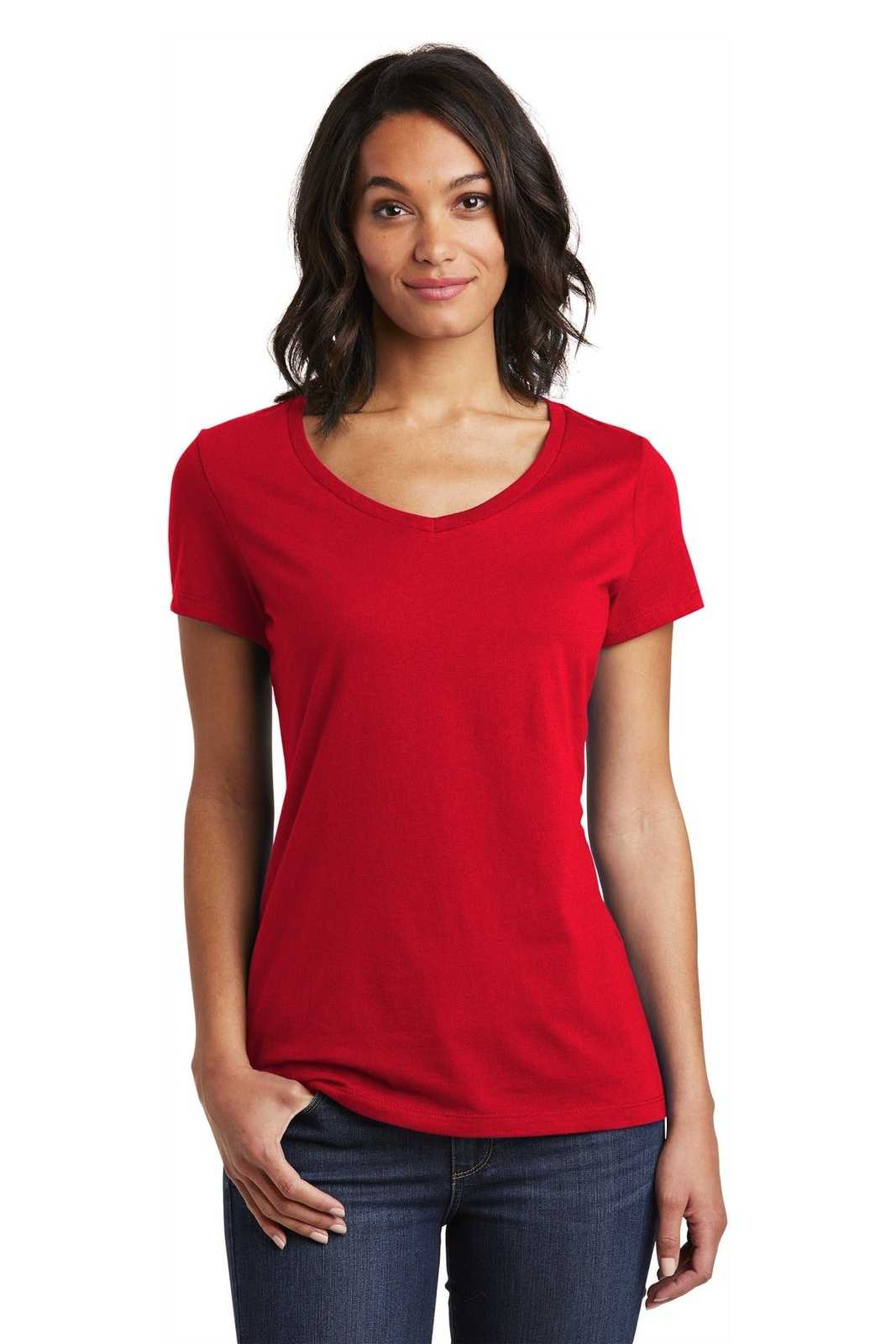 District DT6503 Women&#39;s Very Important Tee V-Neck - Classic Red - HIT a Double - 1