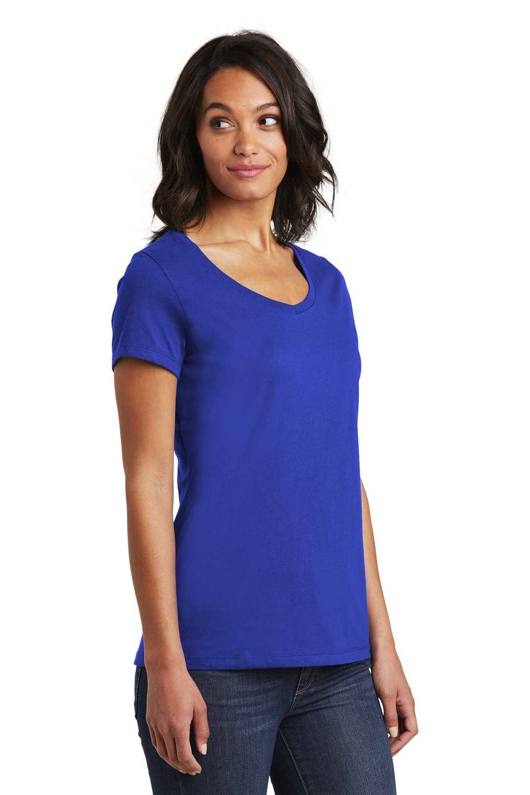 District DT6503 Women&#39;s Very Important Tee V-Neck - Deep Royal - HIT a Double - 4