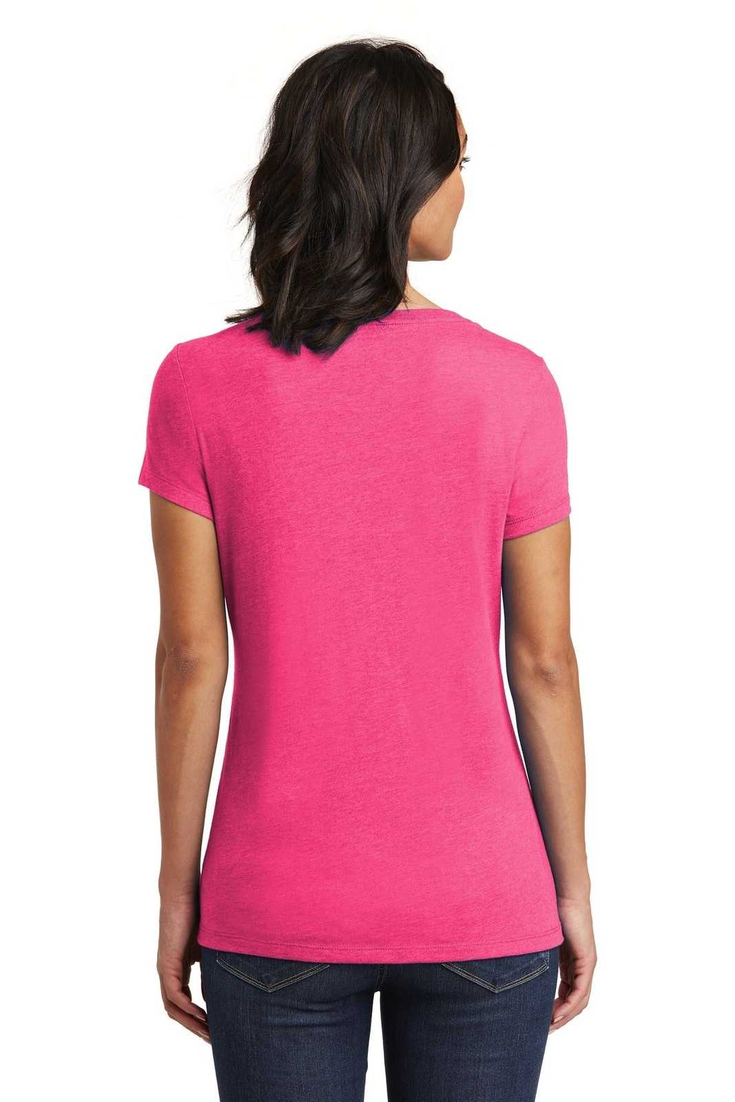 District DT6503 Women's Very Important Tee V-Neck - Fuchsia Frost - HIT a Double - 1