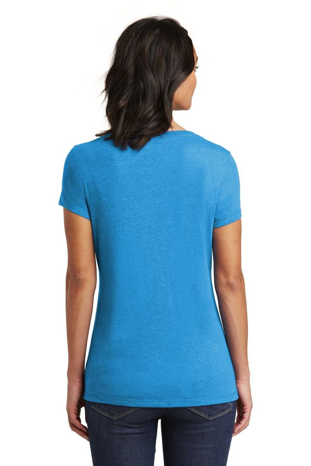 District DT6503 Women&#39;s Very Important Tee V-Neck - Heathered Bright Turquoise - HIT a Double - 2