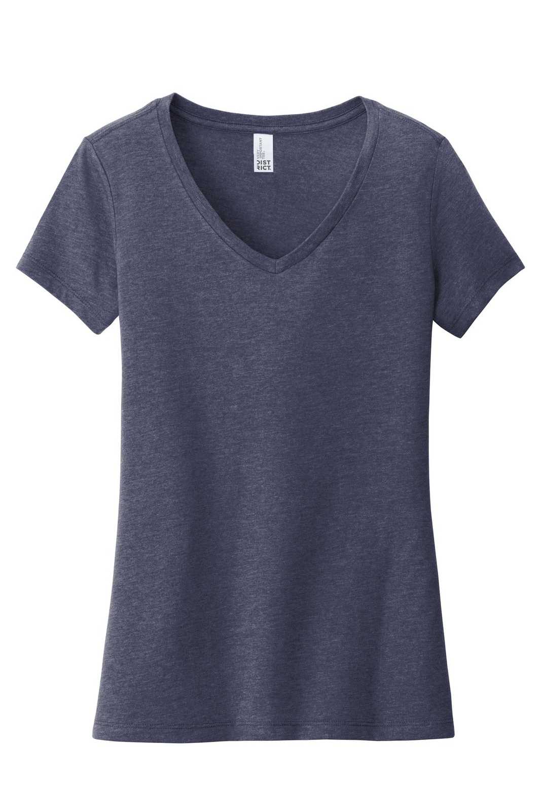 District DT6503 Women&#39;s Very Important Tee V-Neck - Heathered Navy - HIT a Double - 5