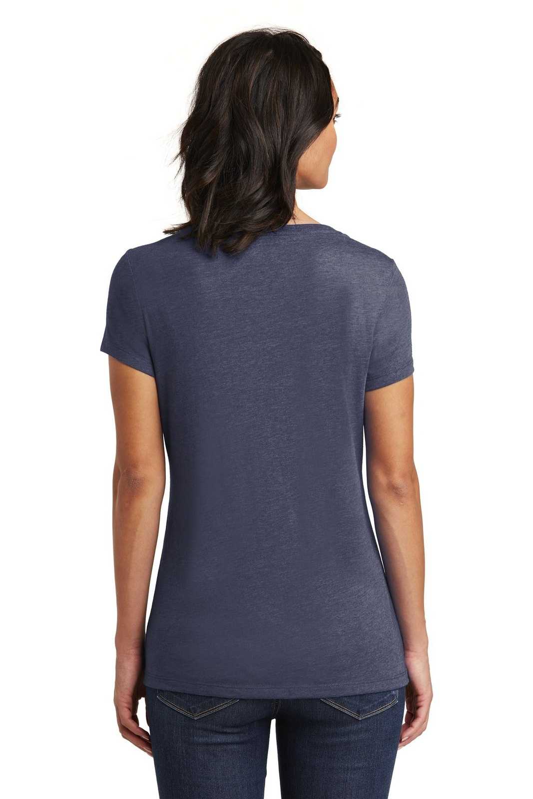 District DT6503 Women's Very Important Tee V-Neck - Heathered Navy - HIT a Double - 1
