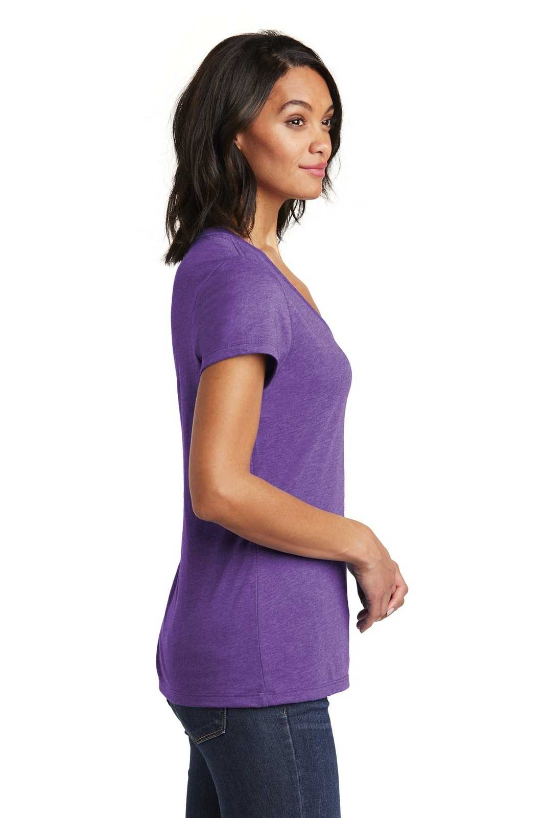 District DT6503 Women&#39;s Very Important Tee V-Neck - Heathered Purple - HIT a Double - 3