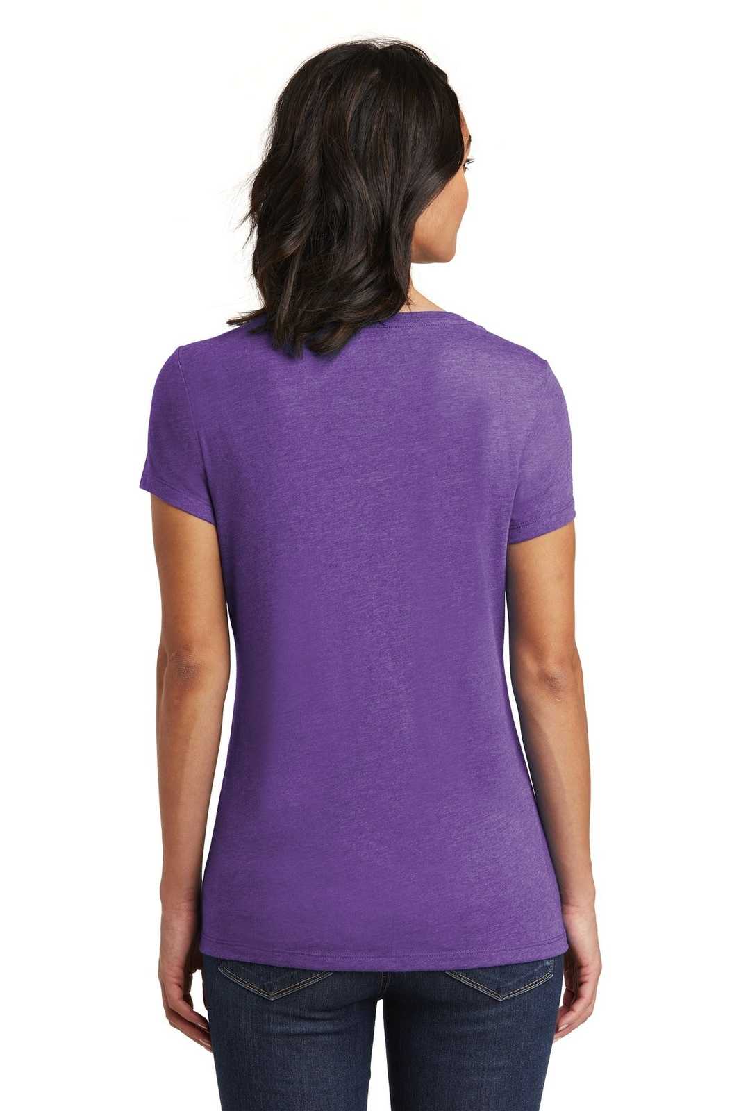 District DT6503 Women&#39;s Very Important Tee V-Neck - Heathered Purple - HIT a Double - 2