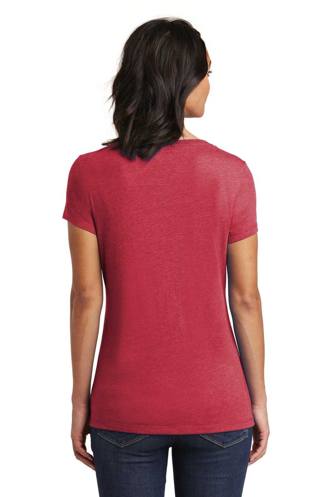 District DT6503 Women's Very Important Tee V-Neck - Heathered Red - HIT a Double - 1