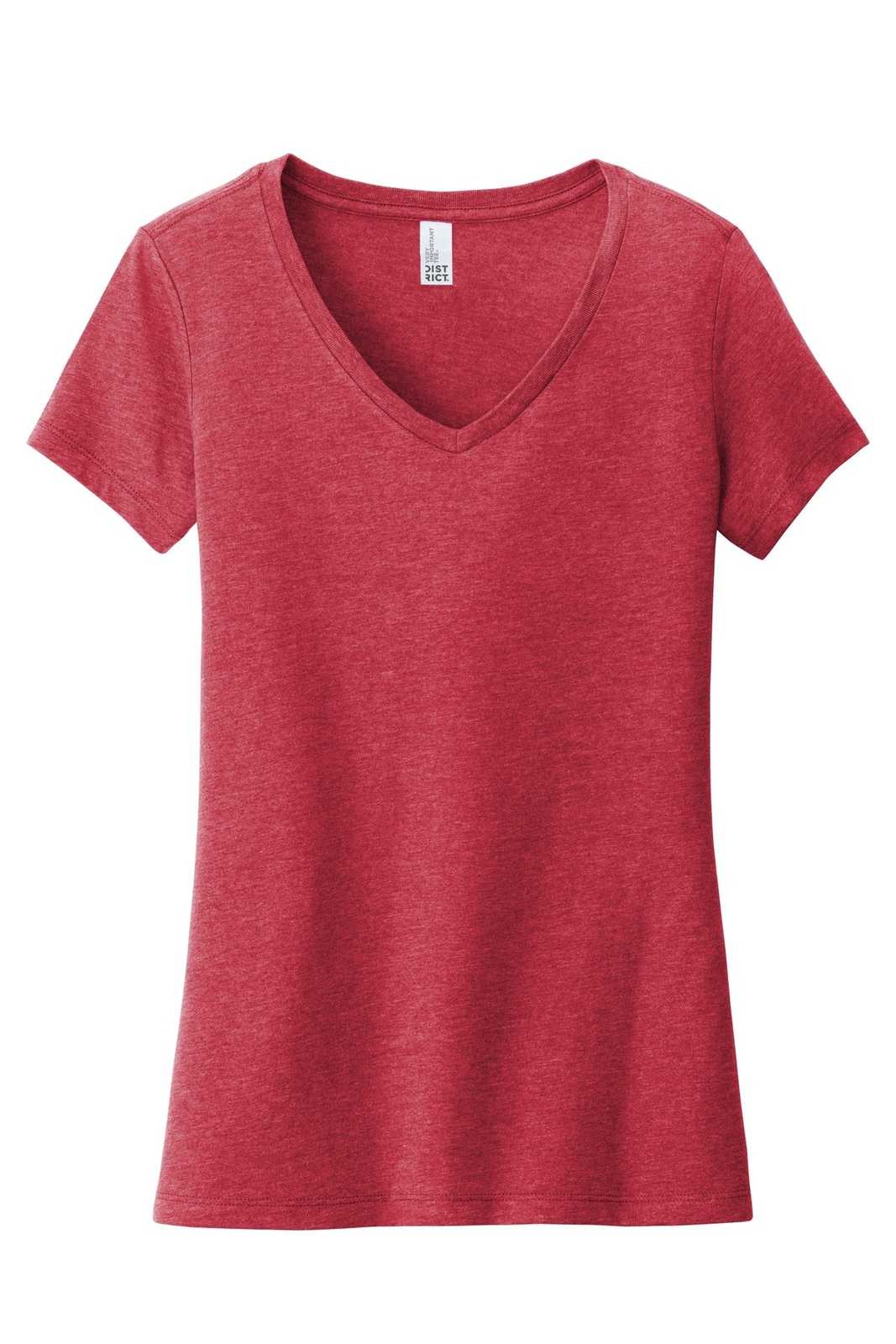 District DT6503 Women&#39;s Very Important Tee V-Neck - Heathered Red - HIT a Double - 5