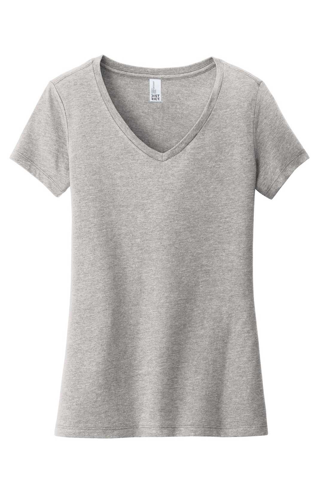 District DT6503 Women&#39;s Very Important Tee V-Neck - Light Heather Gray - HIT a Double - 5