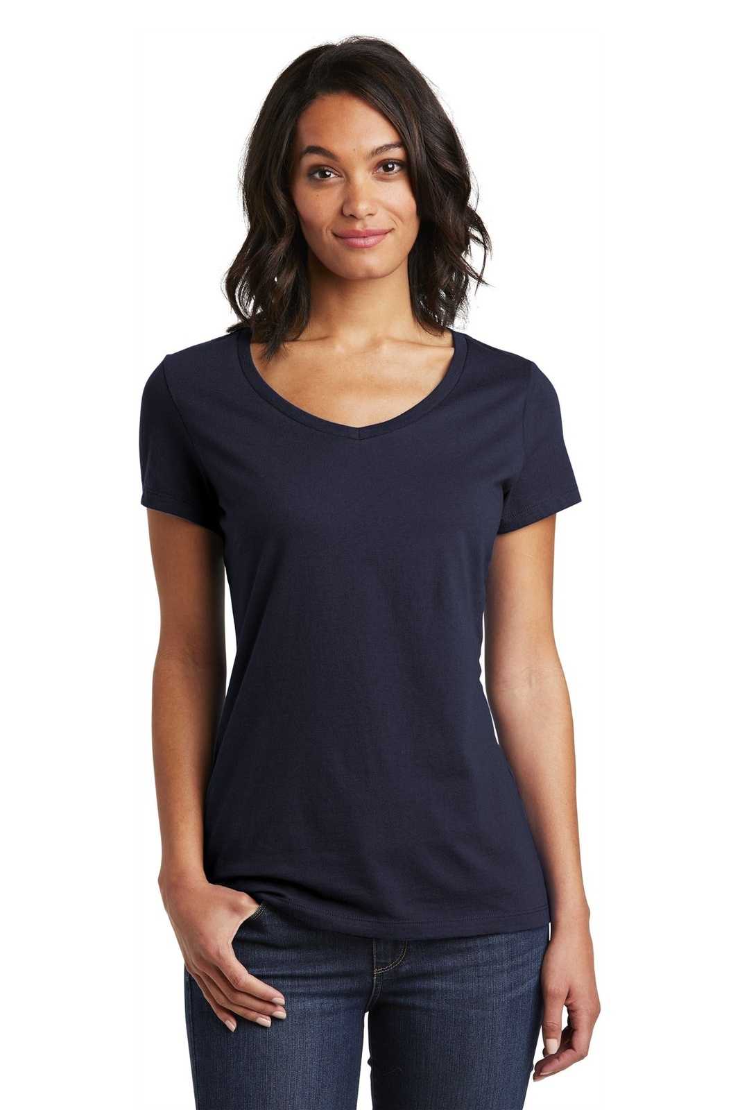 District DT6503 Women's Very Important Tee V-Neck - New Navy - HIT a Double - 1