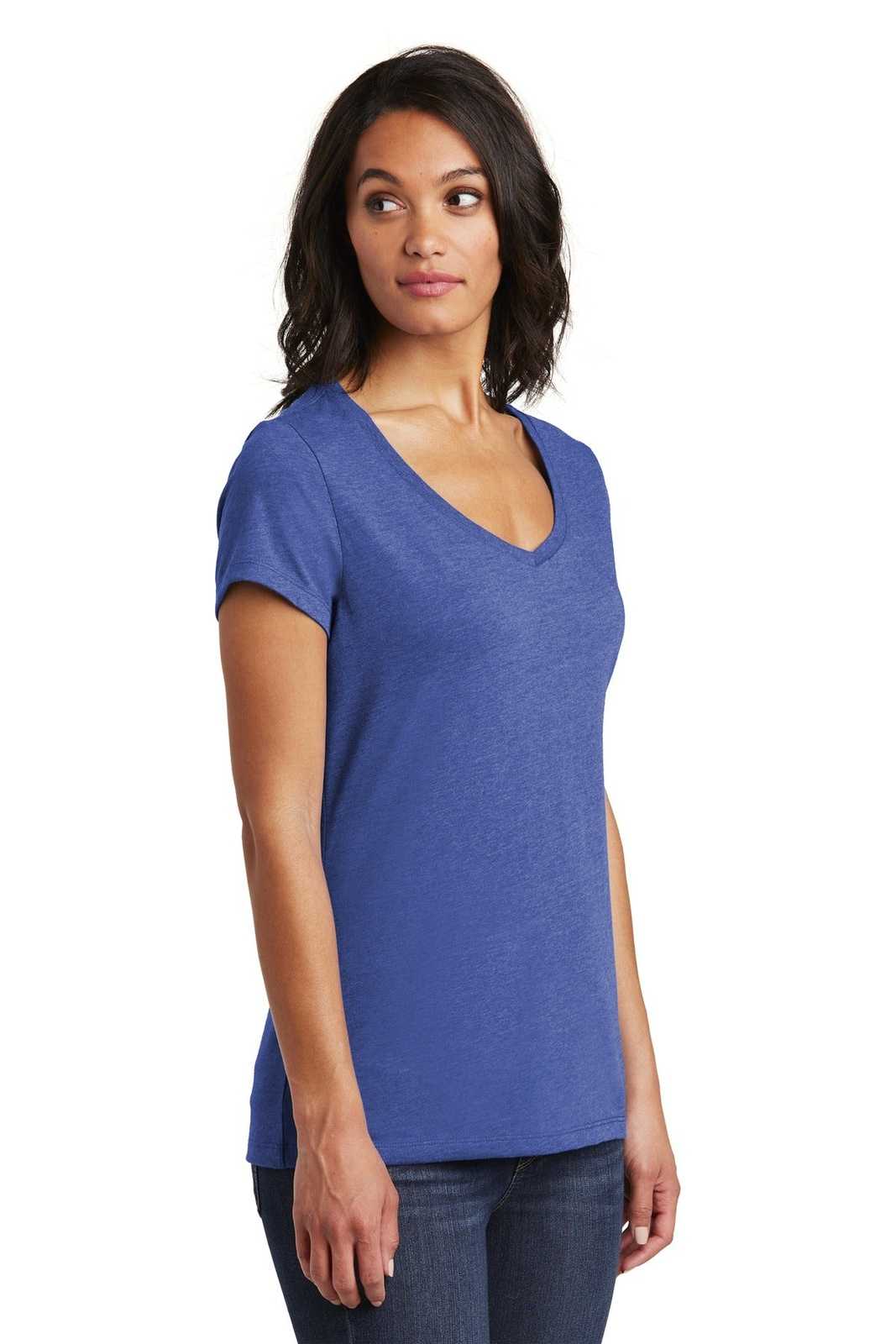 District DT6503 Women&#39;s Very Important Tee V-Neck - Royal Frost - HIT a Double - 4