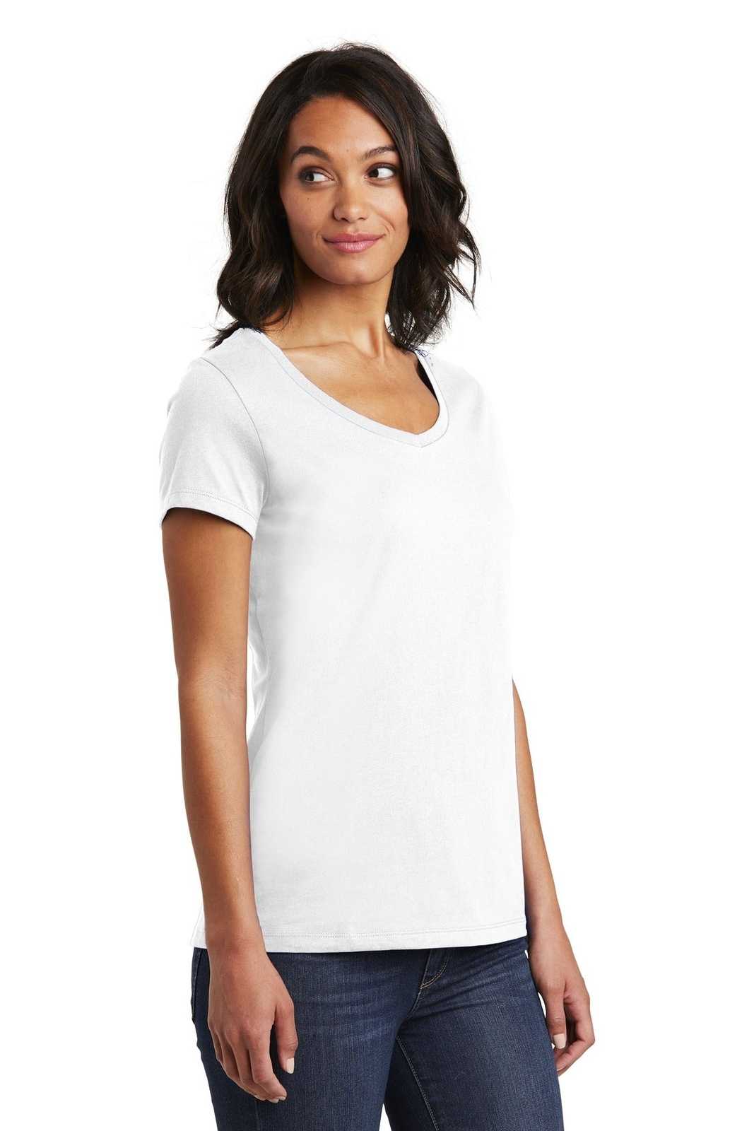 District DT6503 Women&#39;s Very Important Tee V-Neck - White - HIT a Double - 4