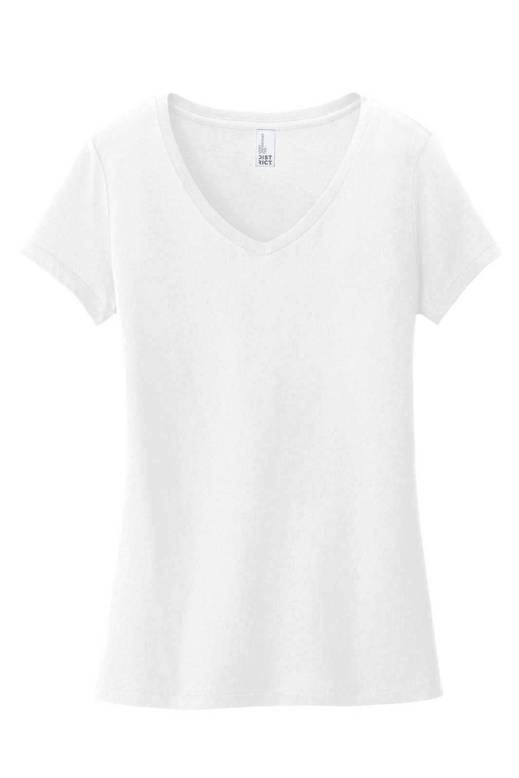 District DT6503 Women&#39;s Very Important Tee V-Neck - White - HIT a Double - 5
