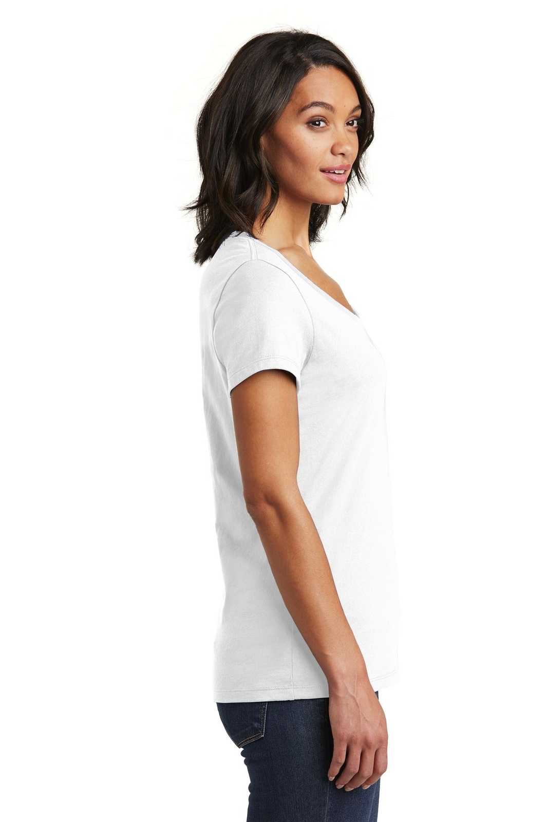 District DT6503 Women&#39;s Very Important Tee V-Neck - White - HIT a Double - 3