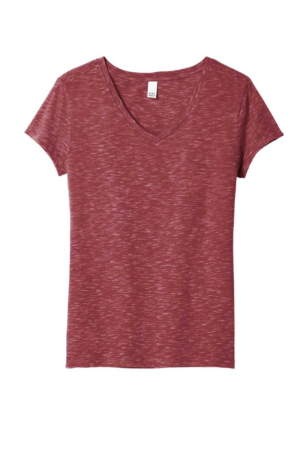 District DT664 Women&#39;s Medal V-Neck Tee - Cardinal - HIT a Double - 5