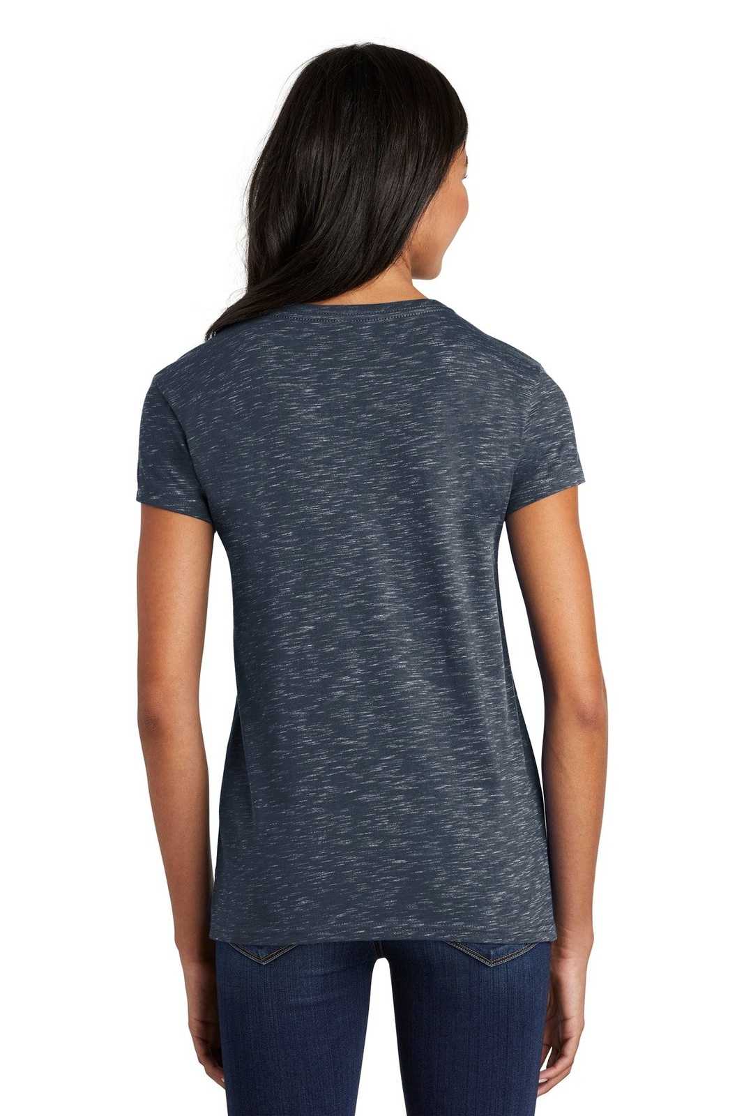 District DT664 Women&#39;s Medal V-Neck Tee - New Navy - HIT a Double - 2