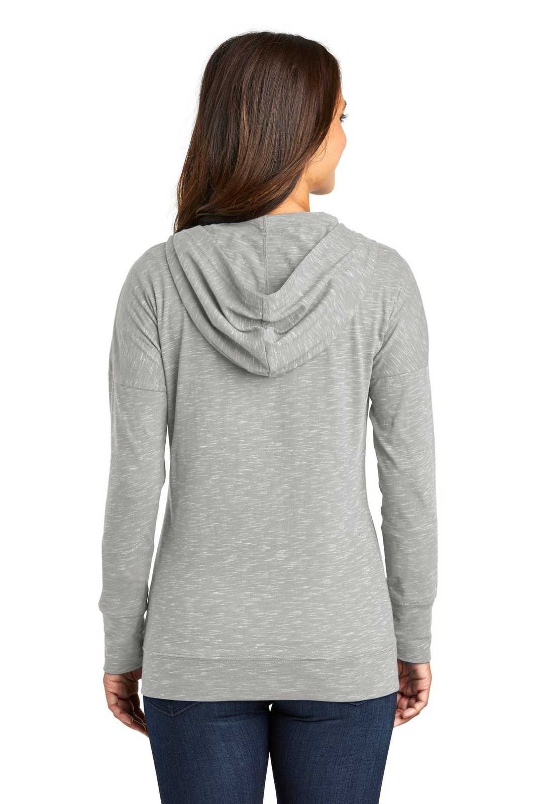 District DT665 Women&#39;s Medal Full-Zip Hoodie - Light Gray - HIT a Double - 2