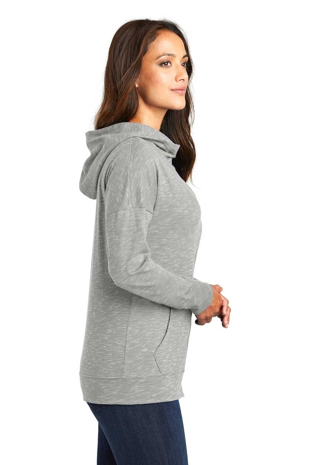 District DT665 Women&#39;s Medal Full-Zip Hoodie - Light Gray - HIT a Double - 3