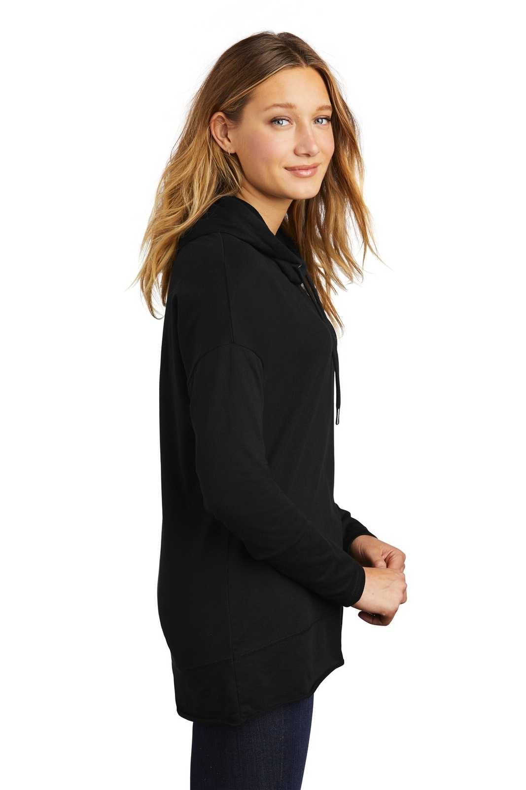 District DT671 Women&#39;s Featherweight French Terry Hoodie - Black - HIT a Double - 3