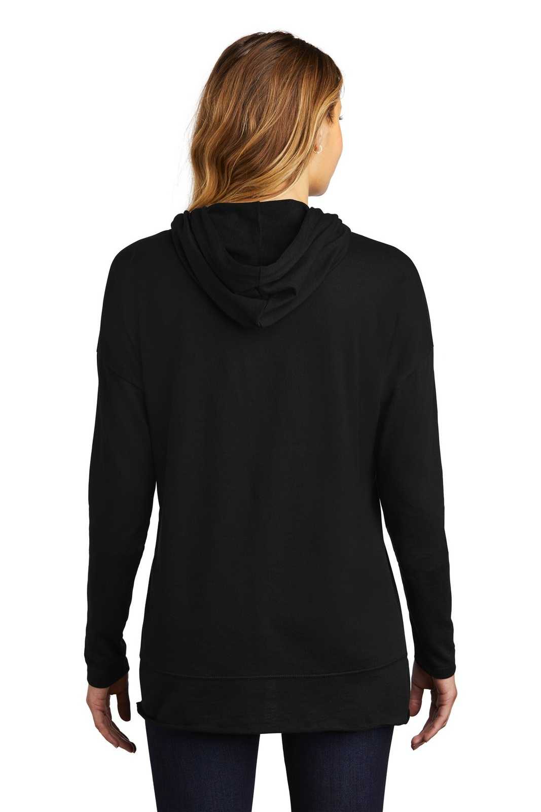 District DT671 Women's Featherweight French Terry Hoodie - Black - HIT a Double - 1